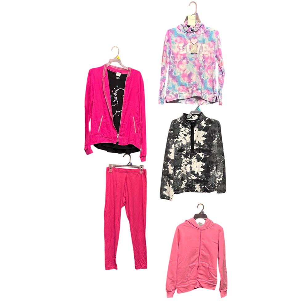 Girls Large 10/12 Bundle. Hoodies, Sweater, anorak & Tee, & Leggings